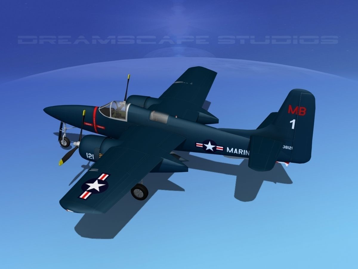 Grumman F7F Tigercat V01 3D model_8