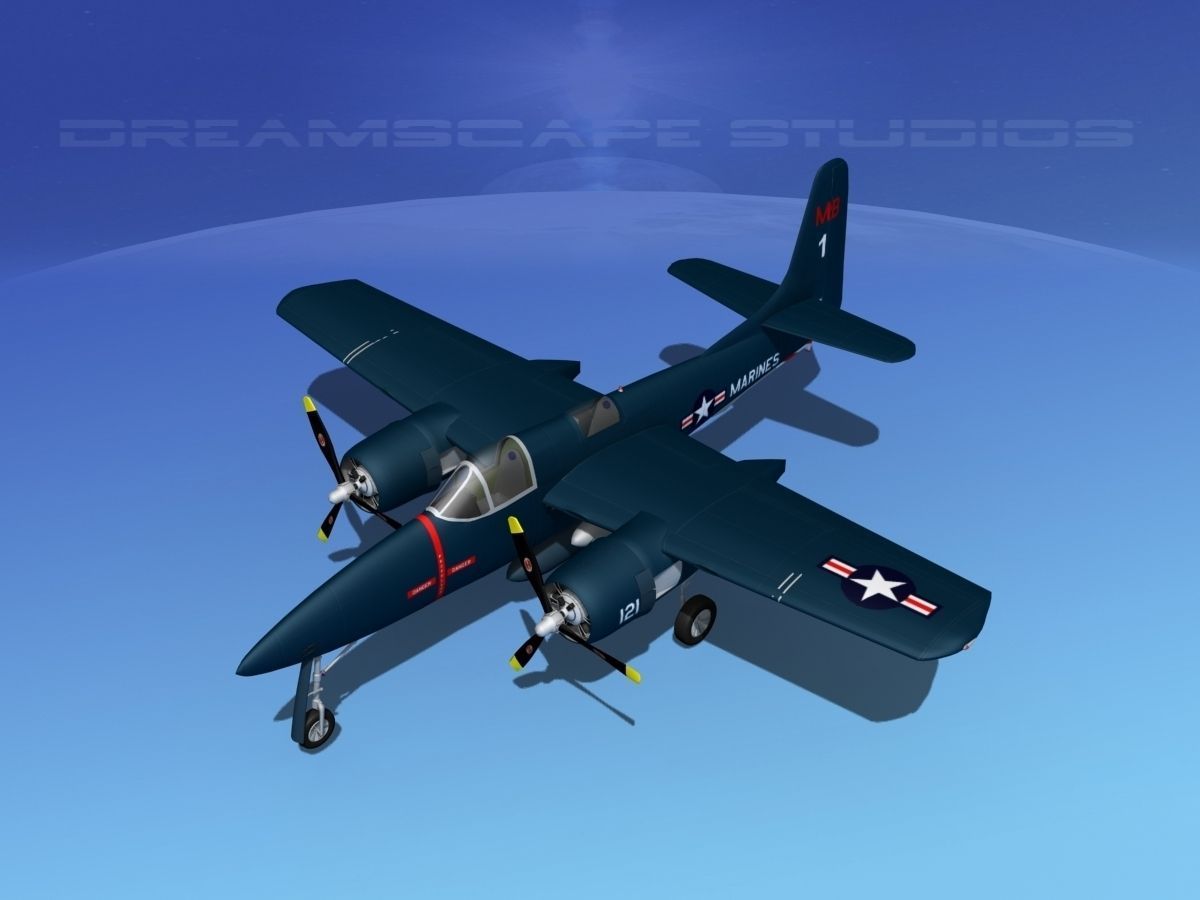 Grumman F7F Tigercat V01 3D model_10