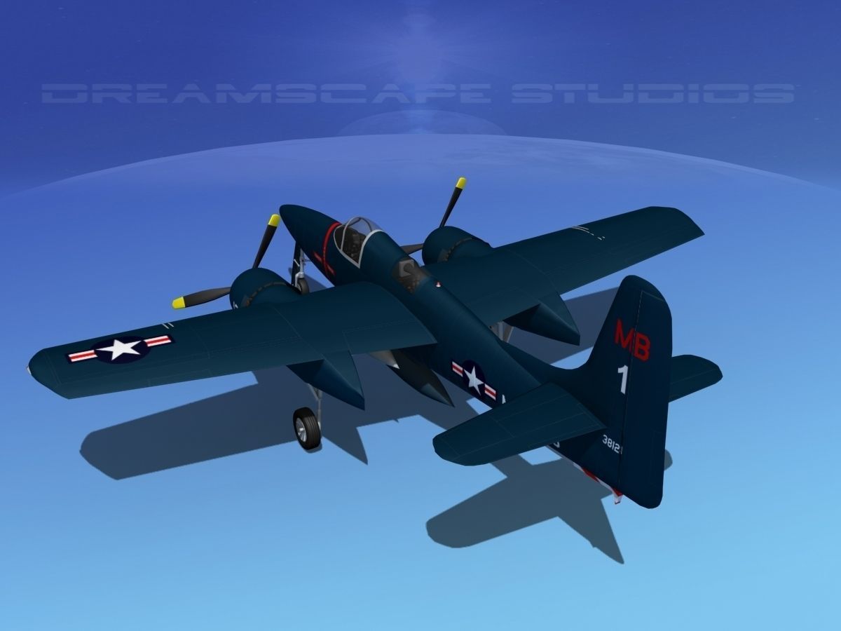 Grumman F7F Tigercat V01 3D model_7