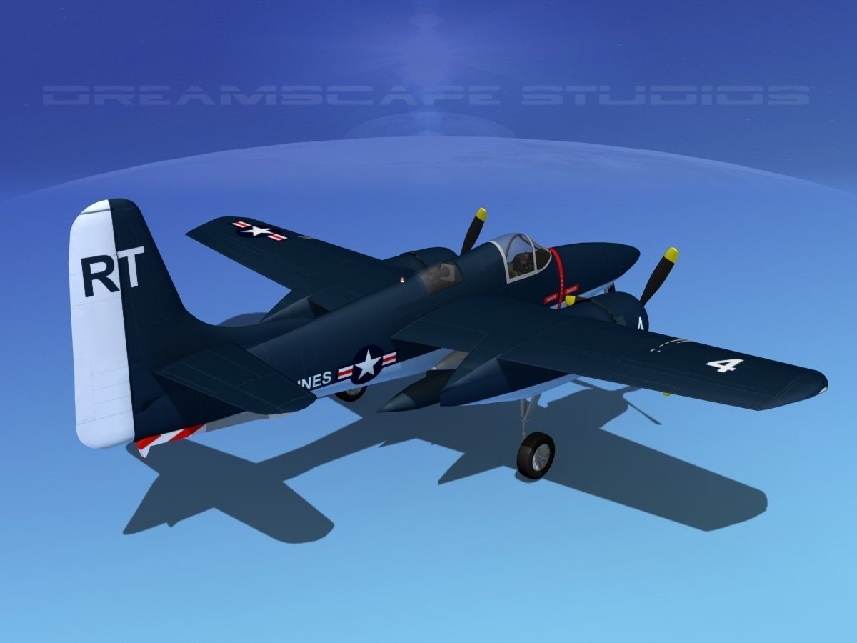 Grumman F7F Tigercat V02 3D model_6