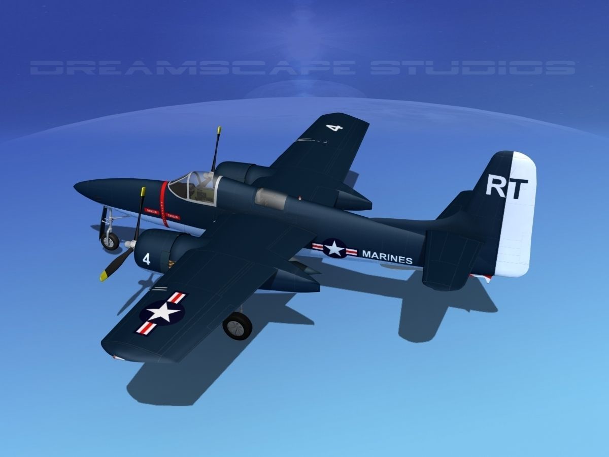 Grumman F7F Tigercat V02 3D model_9