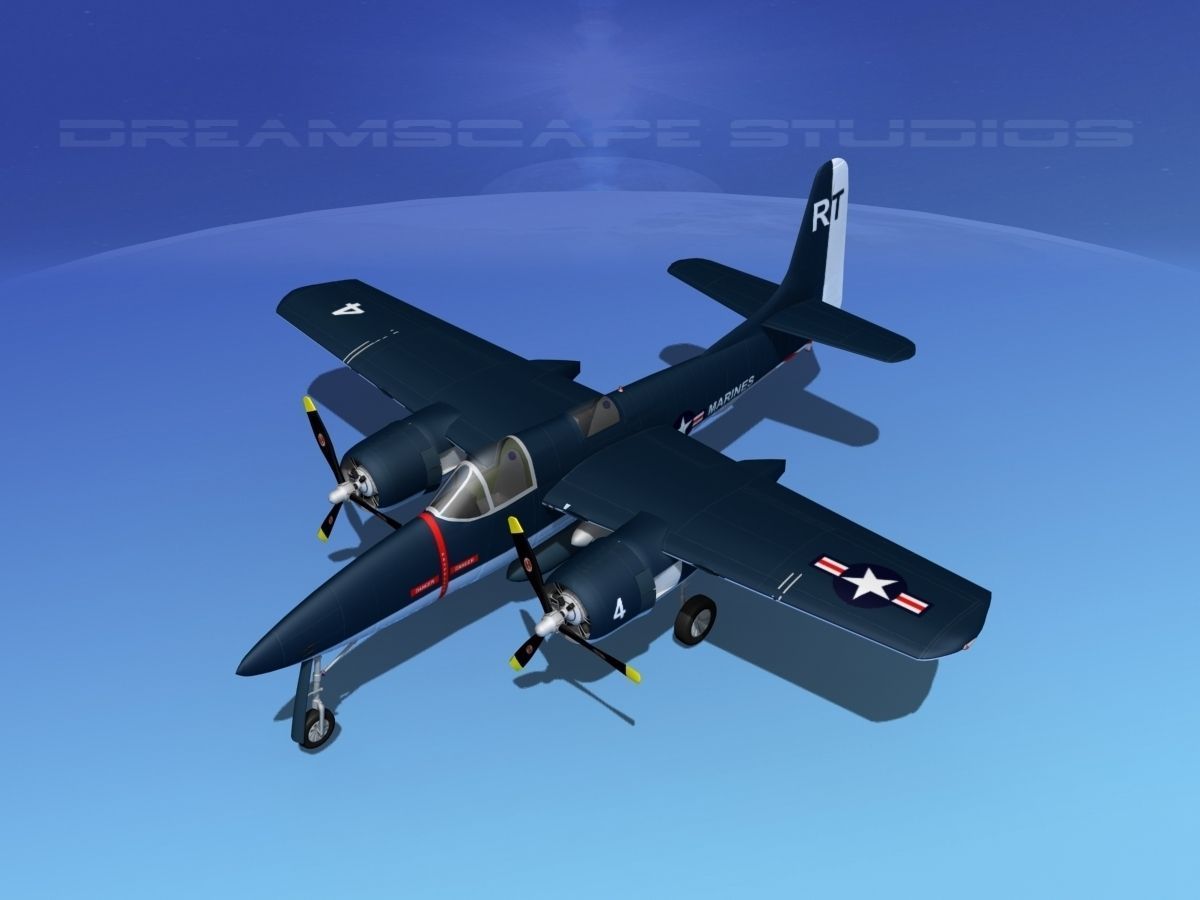 Grumman F7F Tigercat V02 3D model_11