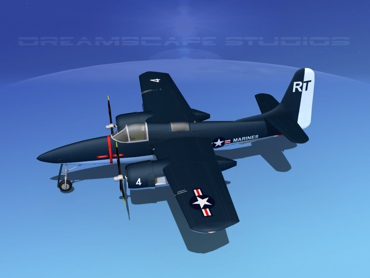 Grumman F7F Tigercat V02 3D model_10