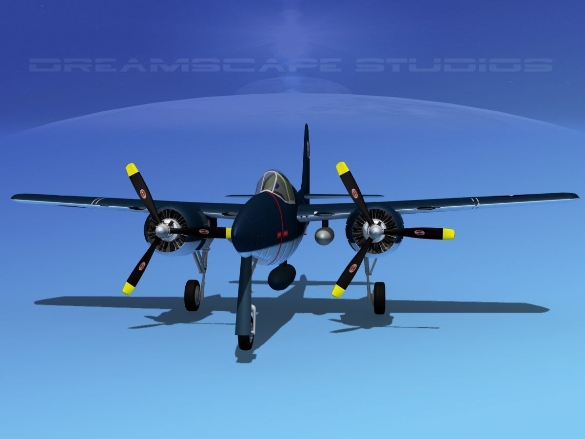 Grumman F7F Tigercat V02 3D model_2