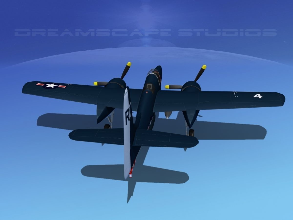 Grumman F7F Tigercat V02 3D model_7