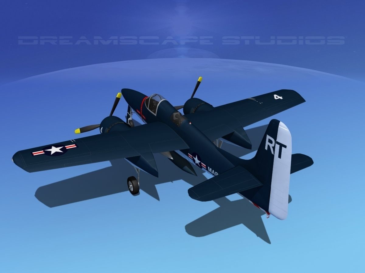 Grumman F7F Tigercat V02 3D model_8