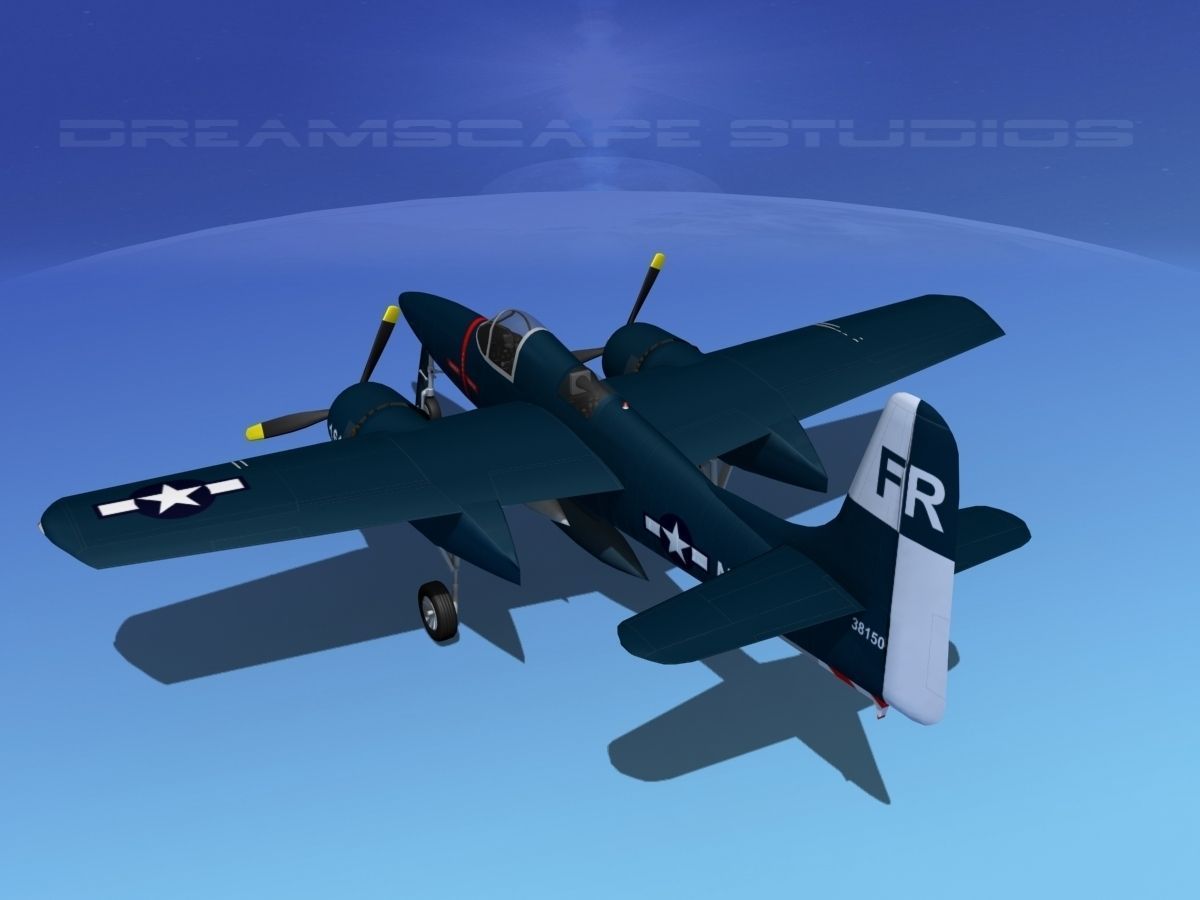 Grumman F7F Tigercat V03 3D model_7