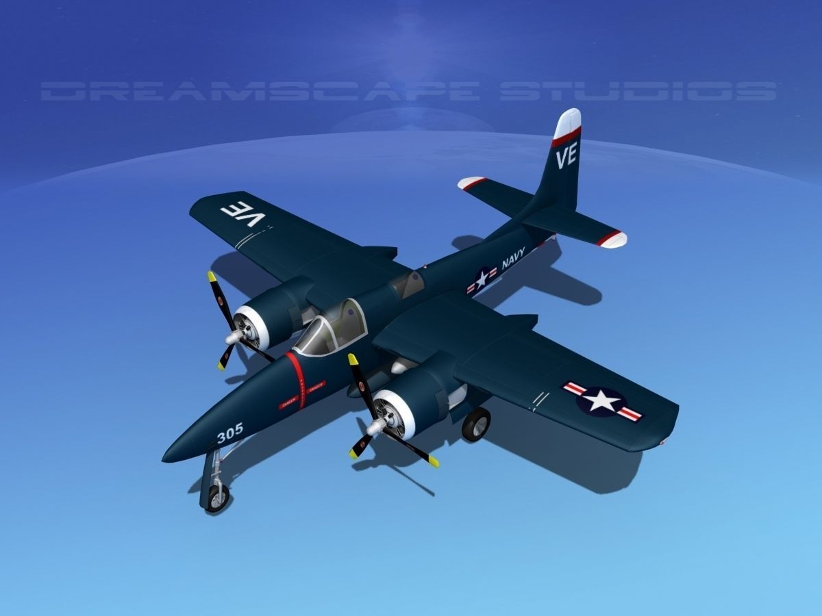 Grumman F7F Tigercat V04 3D model_10