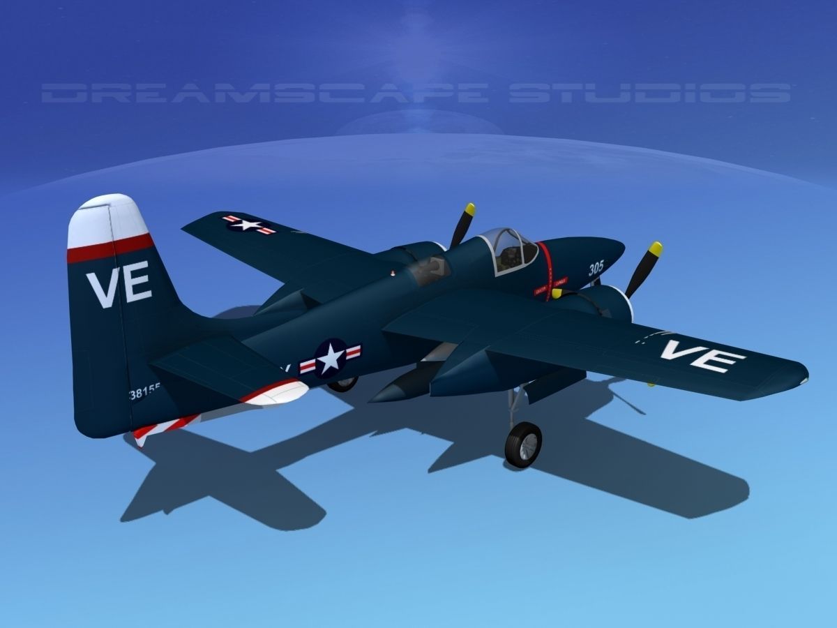 Grumman F7F Tigercat V04 3D model_5