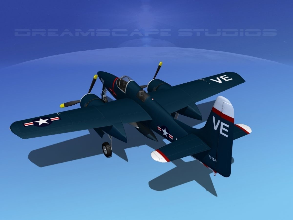 Grumman F7F Tigercat V04 3D model_7