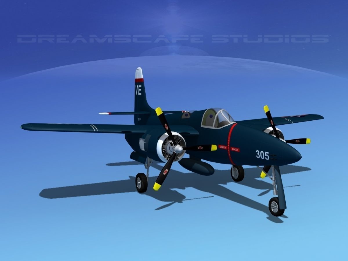 Grumman F7F Tigercat V04 3D model_2