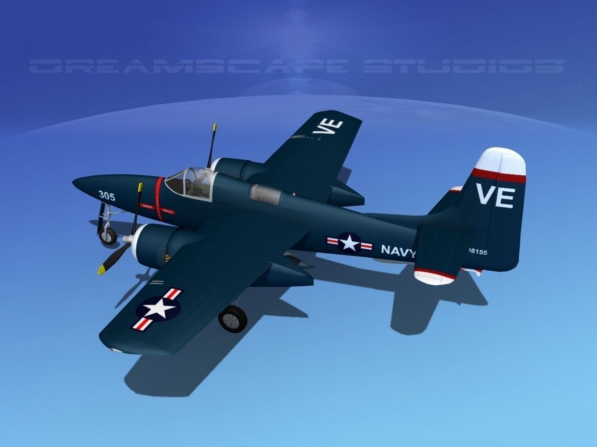 Grumman F7F Tigercat V04 3D model_8