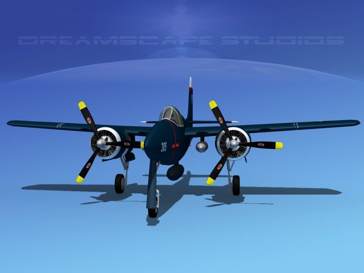 Grumman F7F Tigercat V04 3D model_1