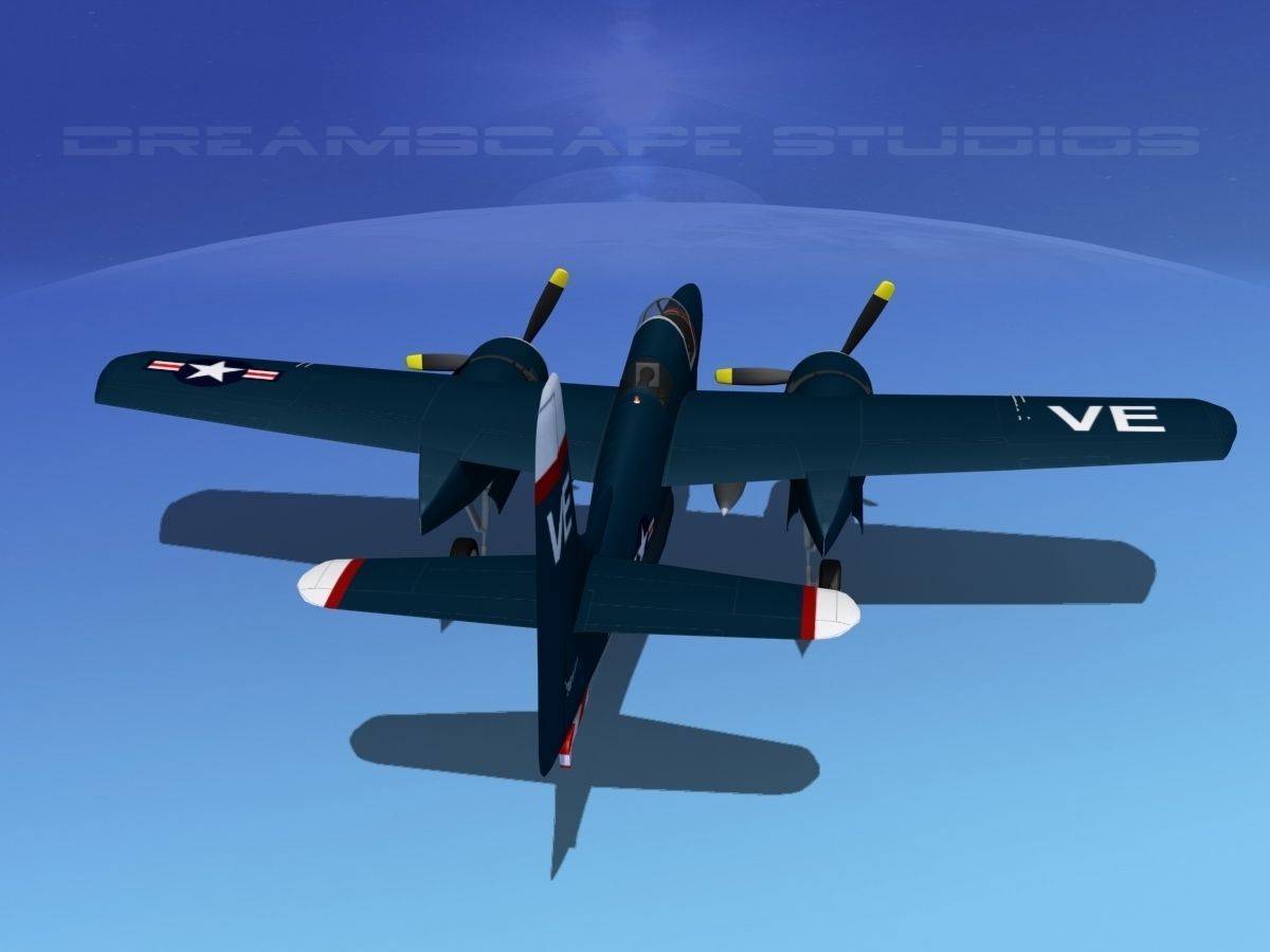 Grumman F7F Tigercat V04 3D model_6