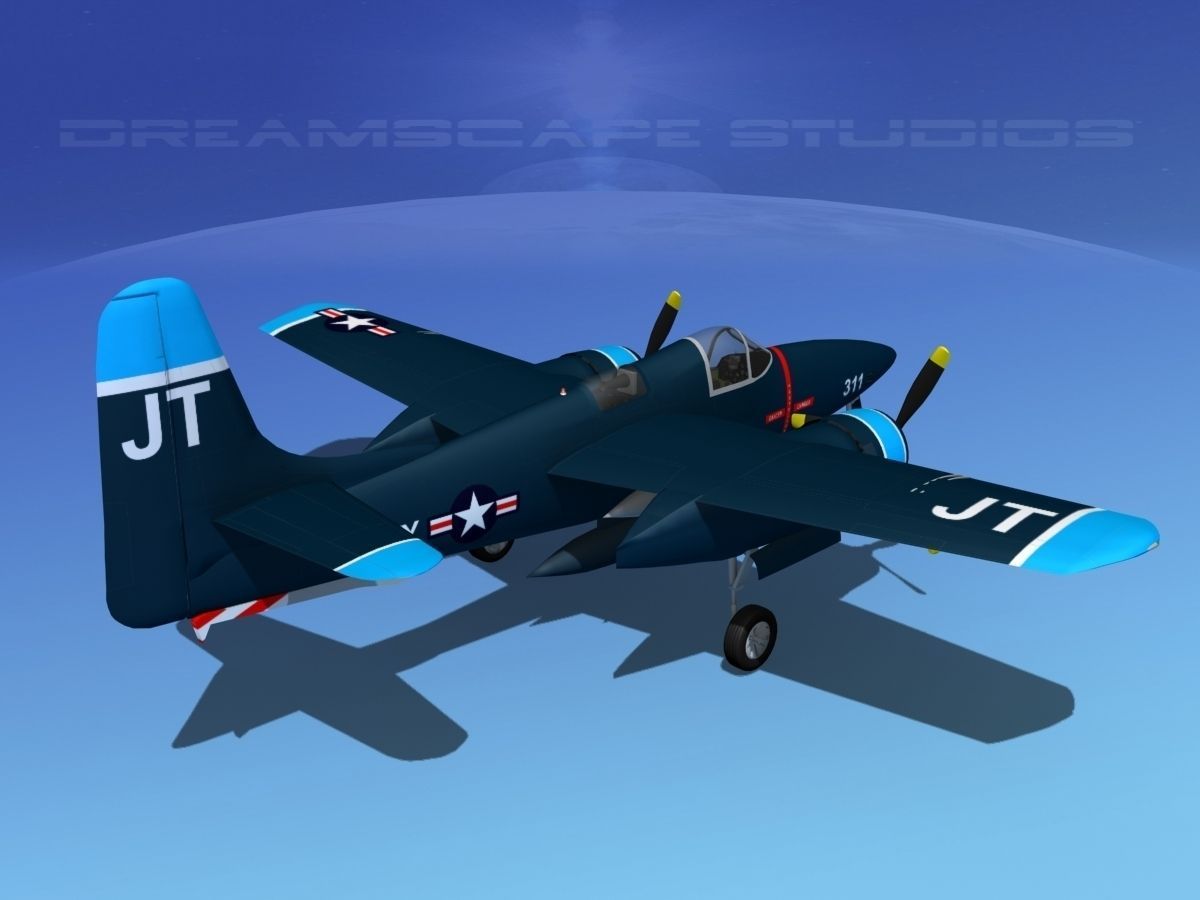 Grumman F7F Tigercat V05 3D model_5