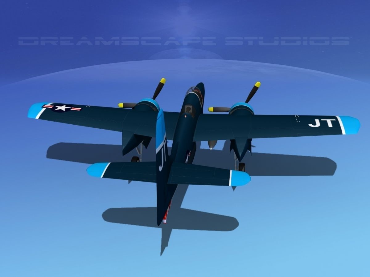 Grumman F7F Tigercat V05 3D model_6