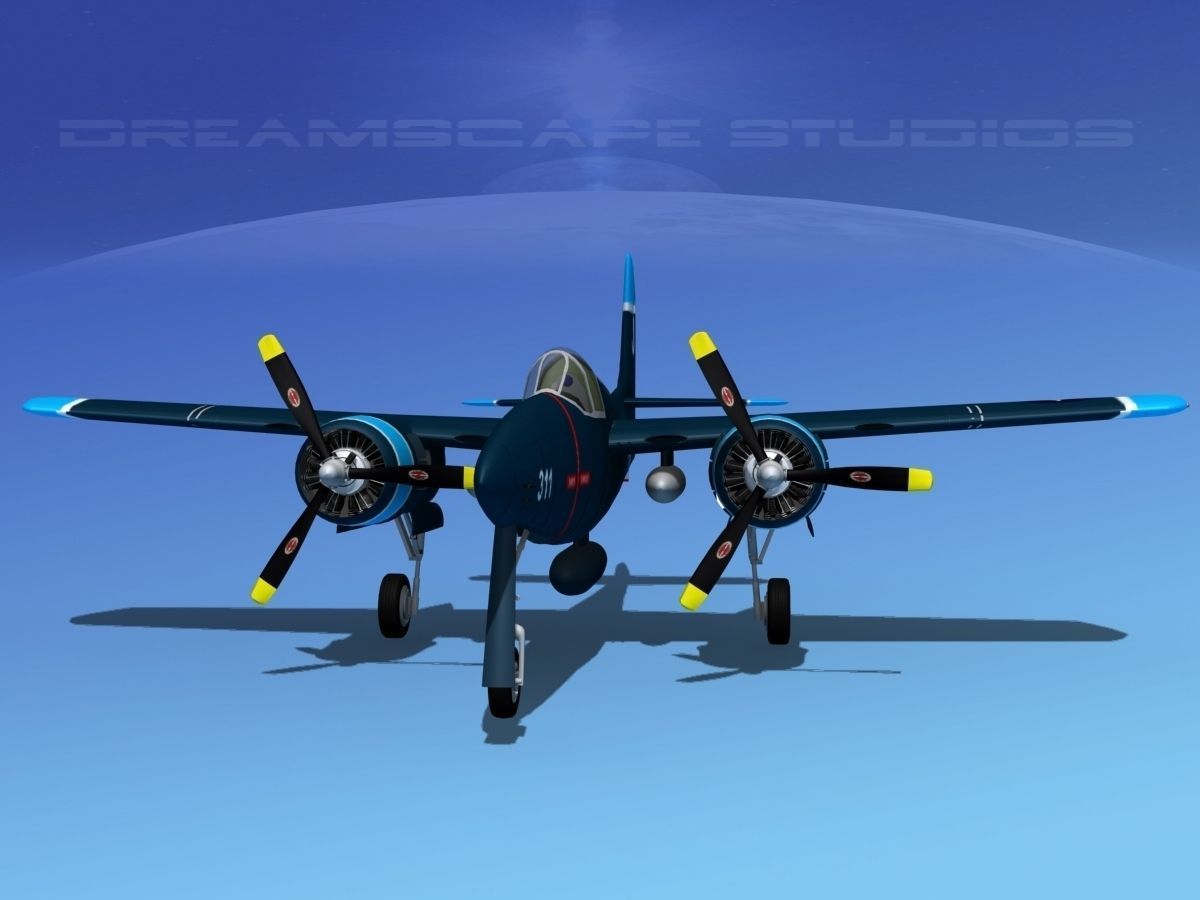Grumman F7F Tigercat V05 3D model_1