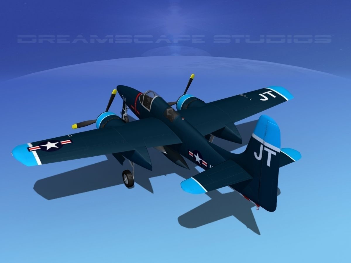 Grumman F7F Tigercat V05 3D model_7