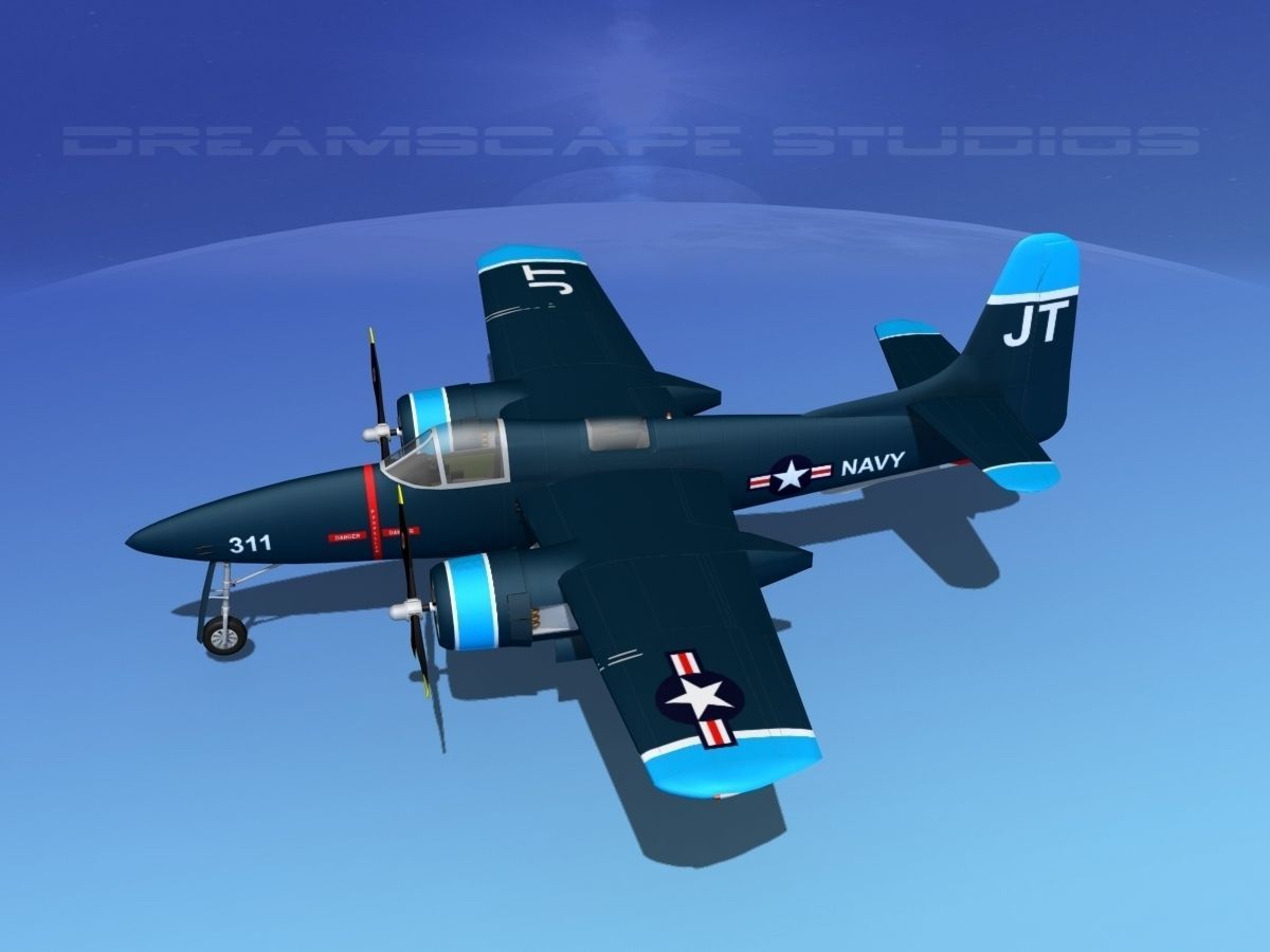 Grumman F7F Tigercat V05 3D model_8