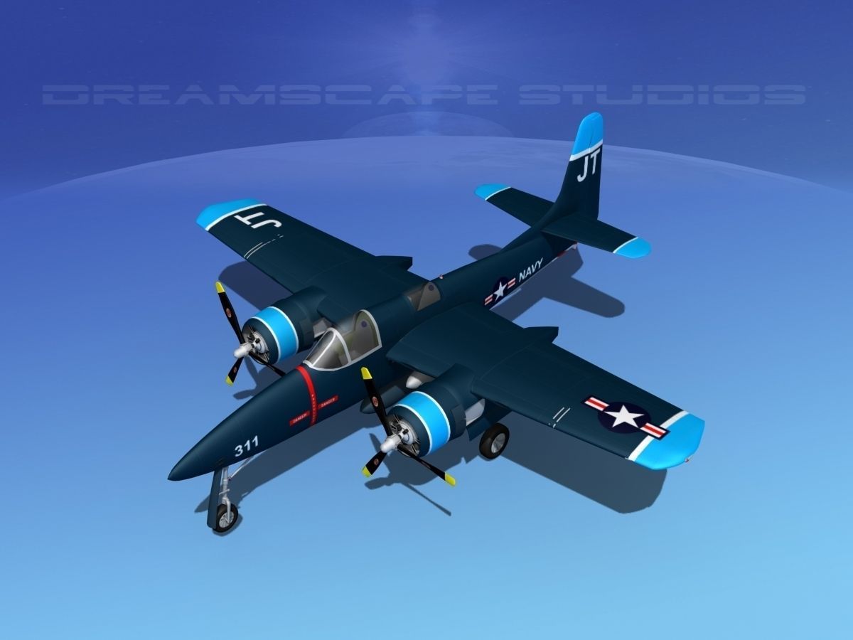 Grumman F7F Tigercat V05 3D model_10