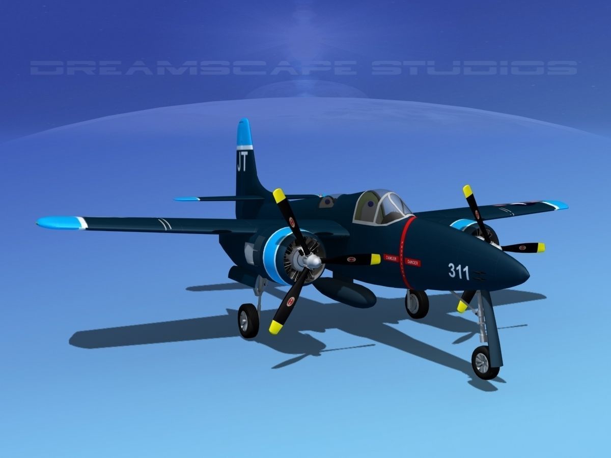 Grumman F7F Tigercat V05 3D model_2