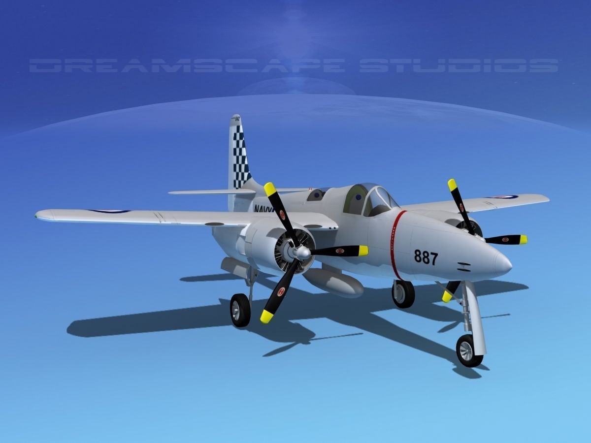 Grumman F7F Tigercat V07 3D model_2