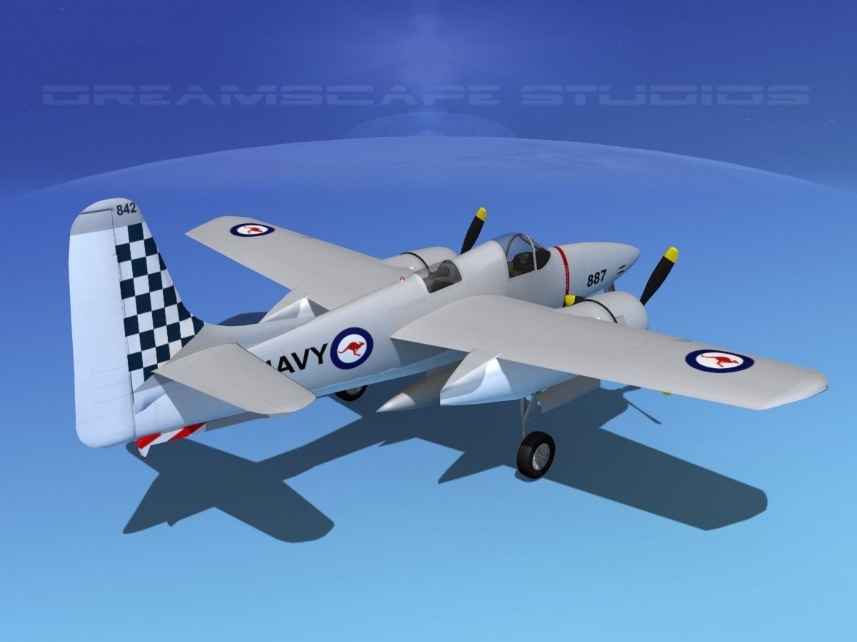 Grumman F7F Tigercat V07 3D model_5