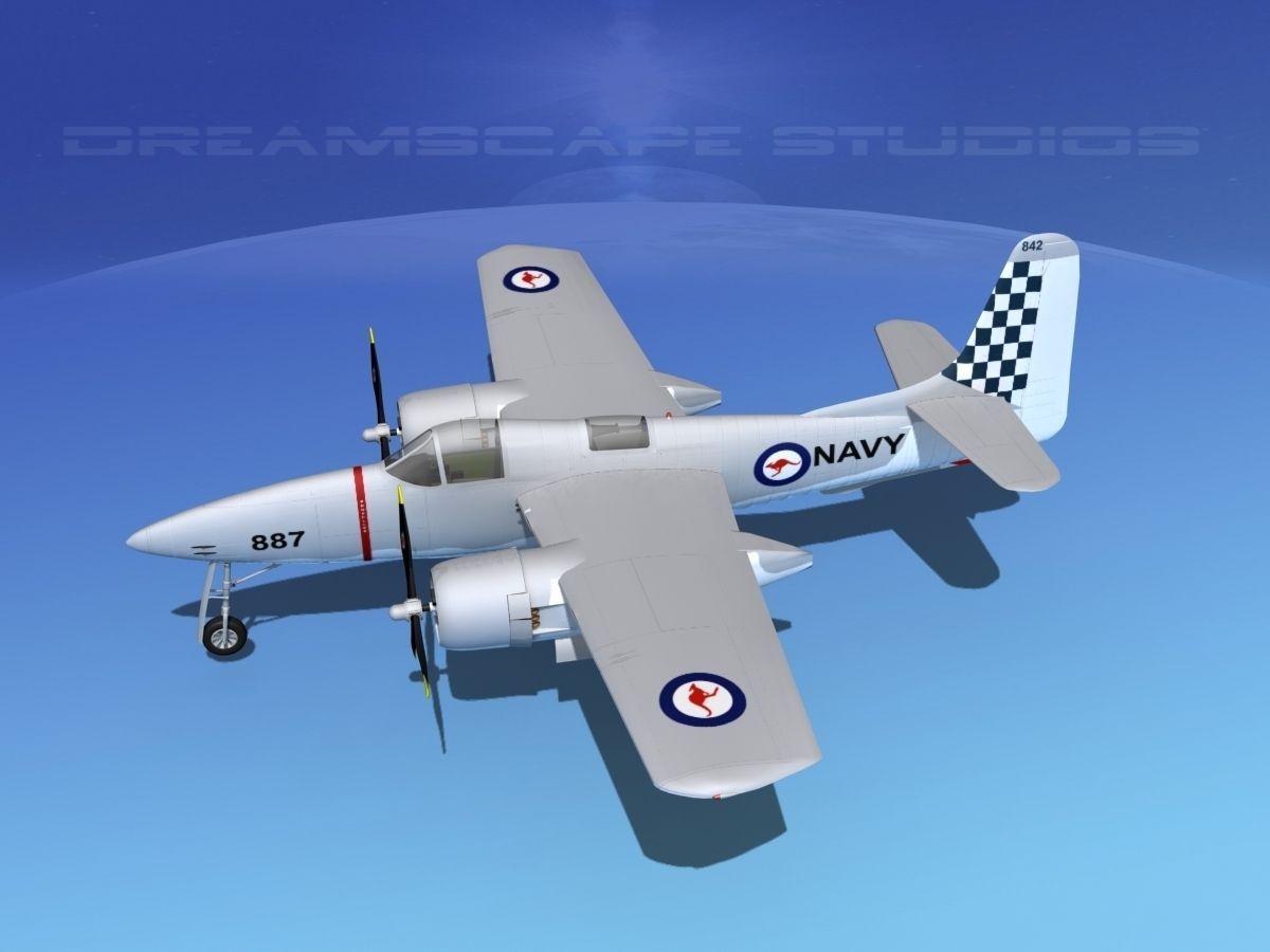 Grumman F7F Tigercat V07 3D model_9