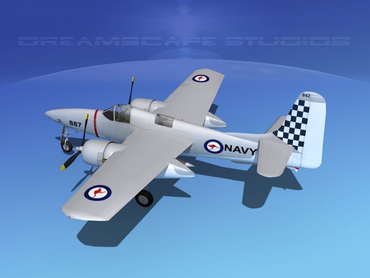 Grumman F7F Tigercat V07 3D model_7