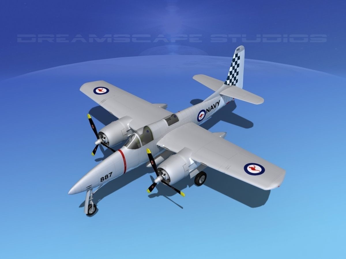 Grumman F7F Tigercat V07 3D model_10