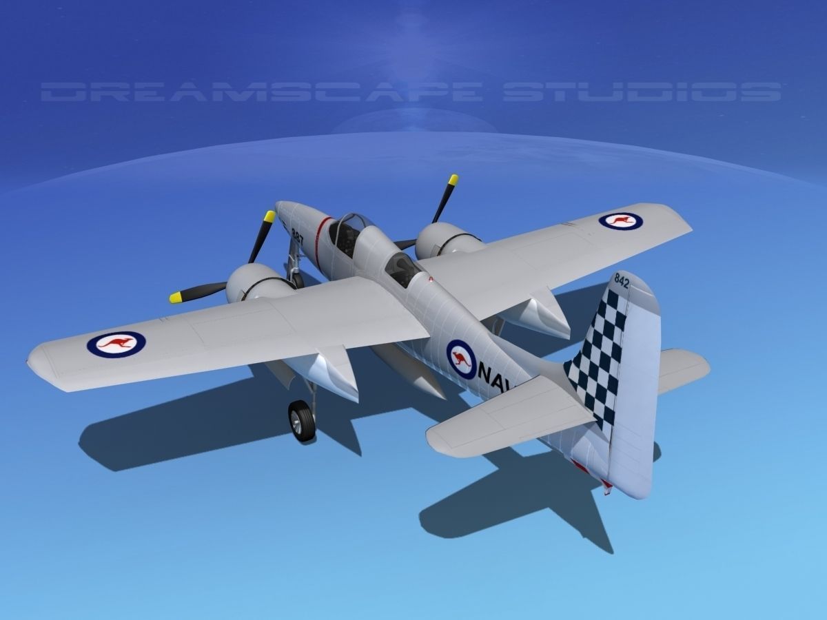 Grumman F7F Tigercat V07 3D model_6