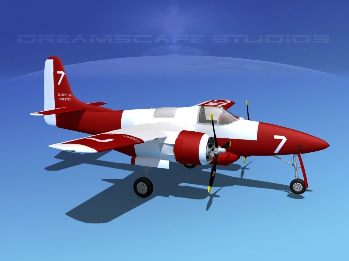 Grumman F7F Tigercat V08 3D model_3