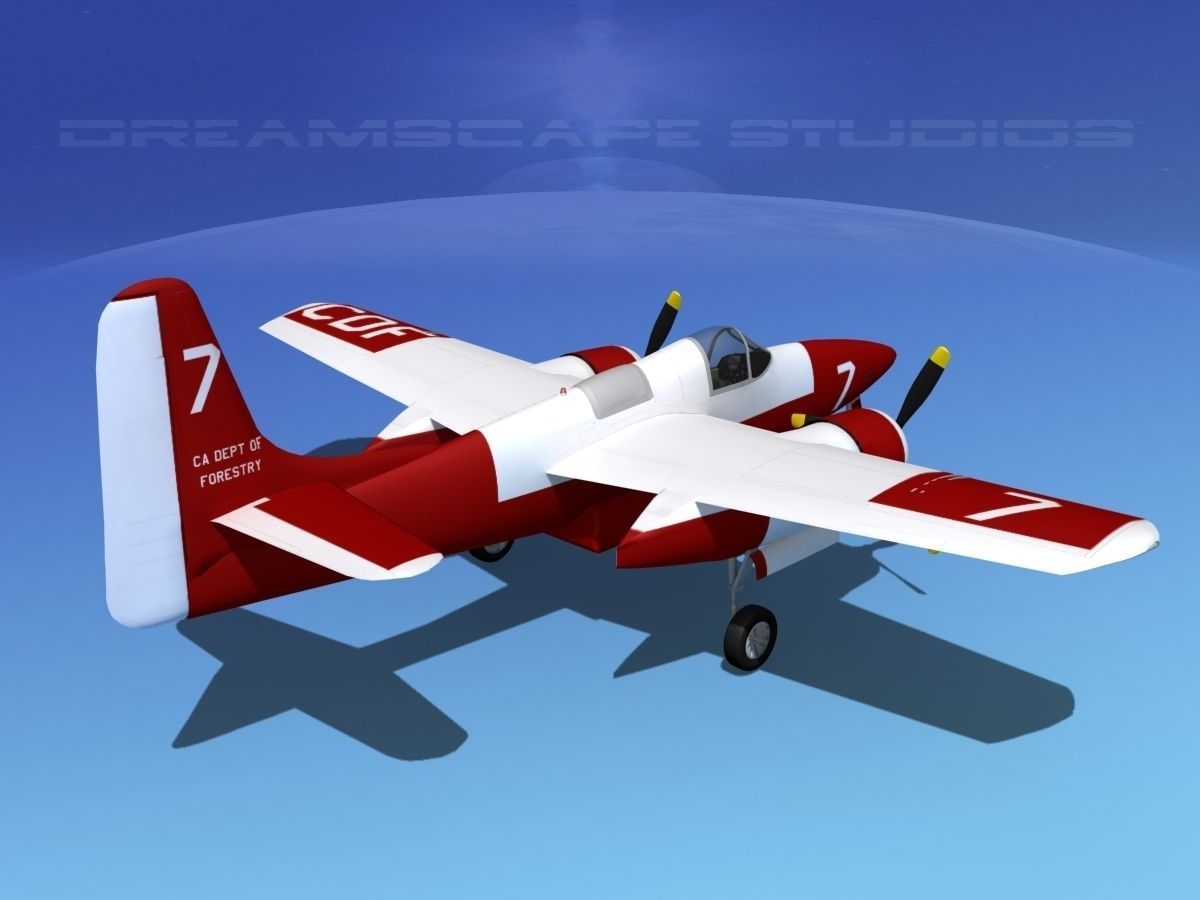 Grumman F7F Tigercat V08 3D model_5