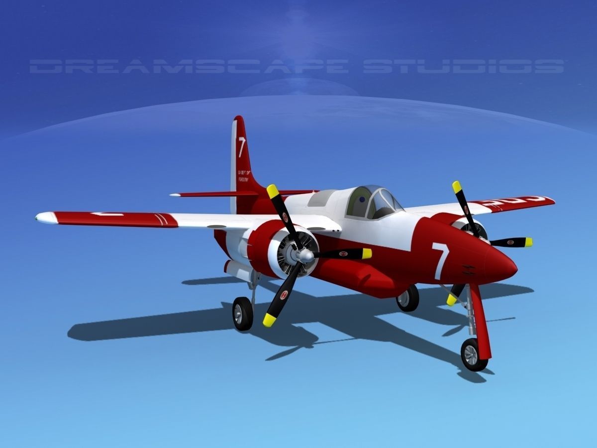 Grumman F7F Tigercat V08 3D model_2