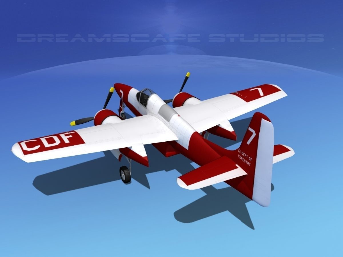 Grumman F7F Tigercat V08 3D model_7