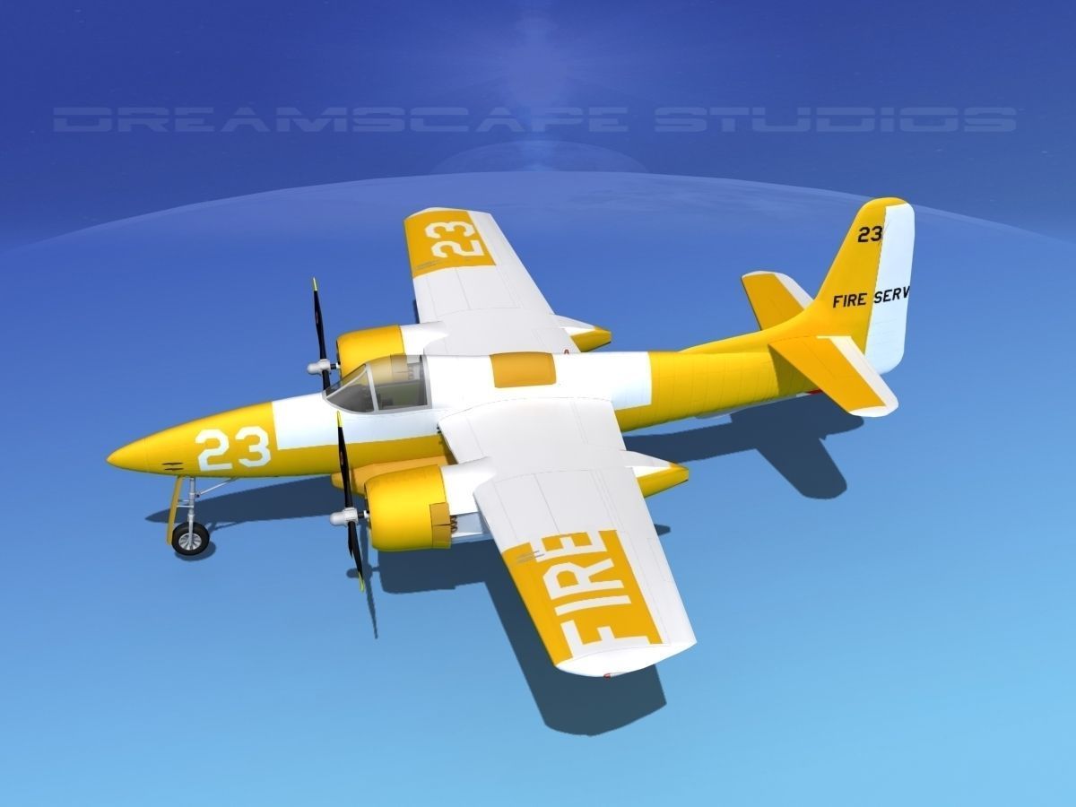 Grumman F7F Tigercat V09 3D model_9