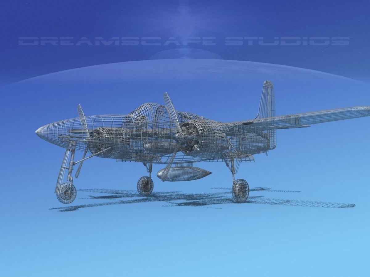 Grumman F7F Tigercat V09 3D model_13