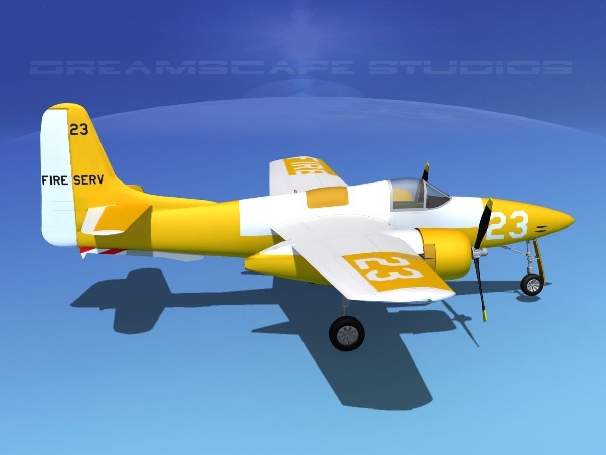 Grumman F7F Tigercat V09 3D model_4