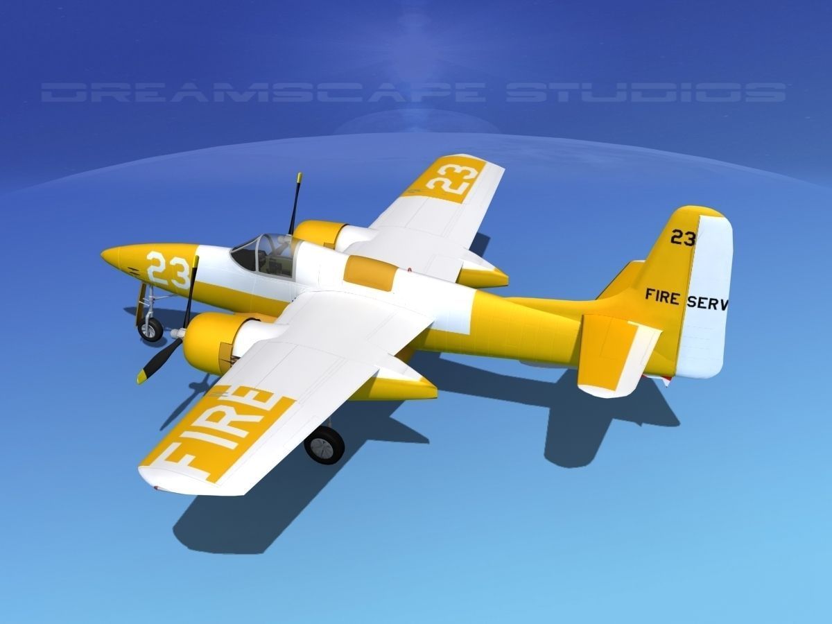 Grumman F7F Tigercat V09 3D model_8