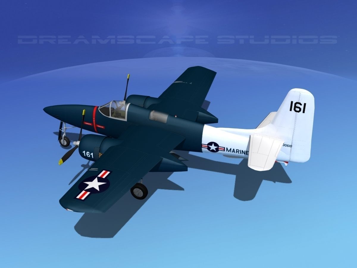 Grumman F7F Tigercat V10 3D model_9