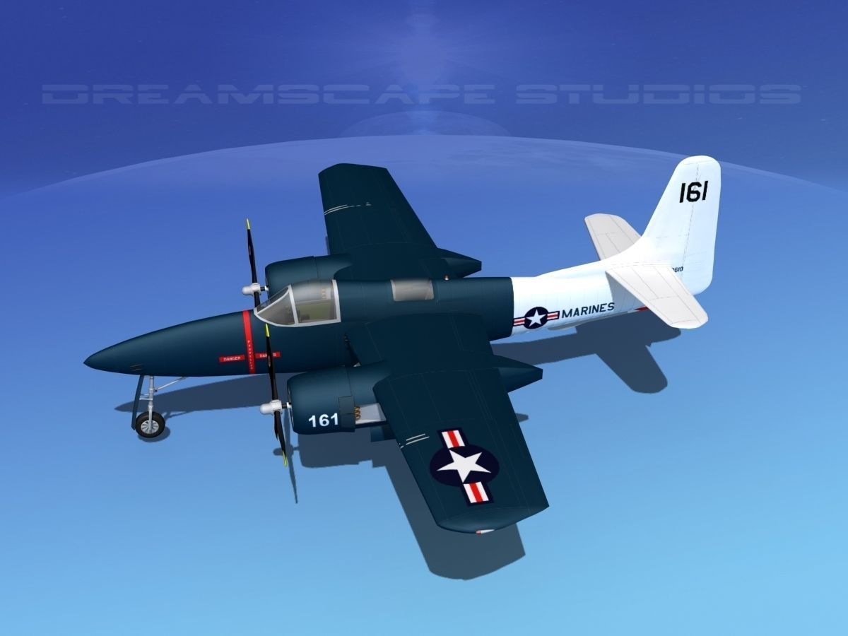 Grumman F7F Tigercat V10 3D model_7