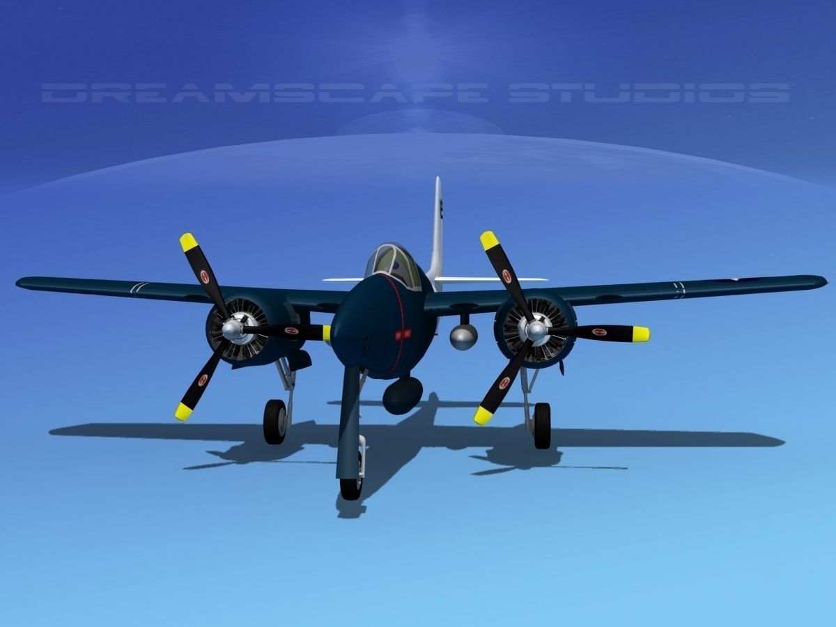 Grumman F7F Tigercat V10 3D model_1