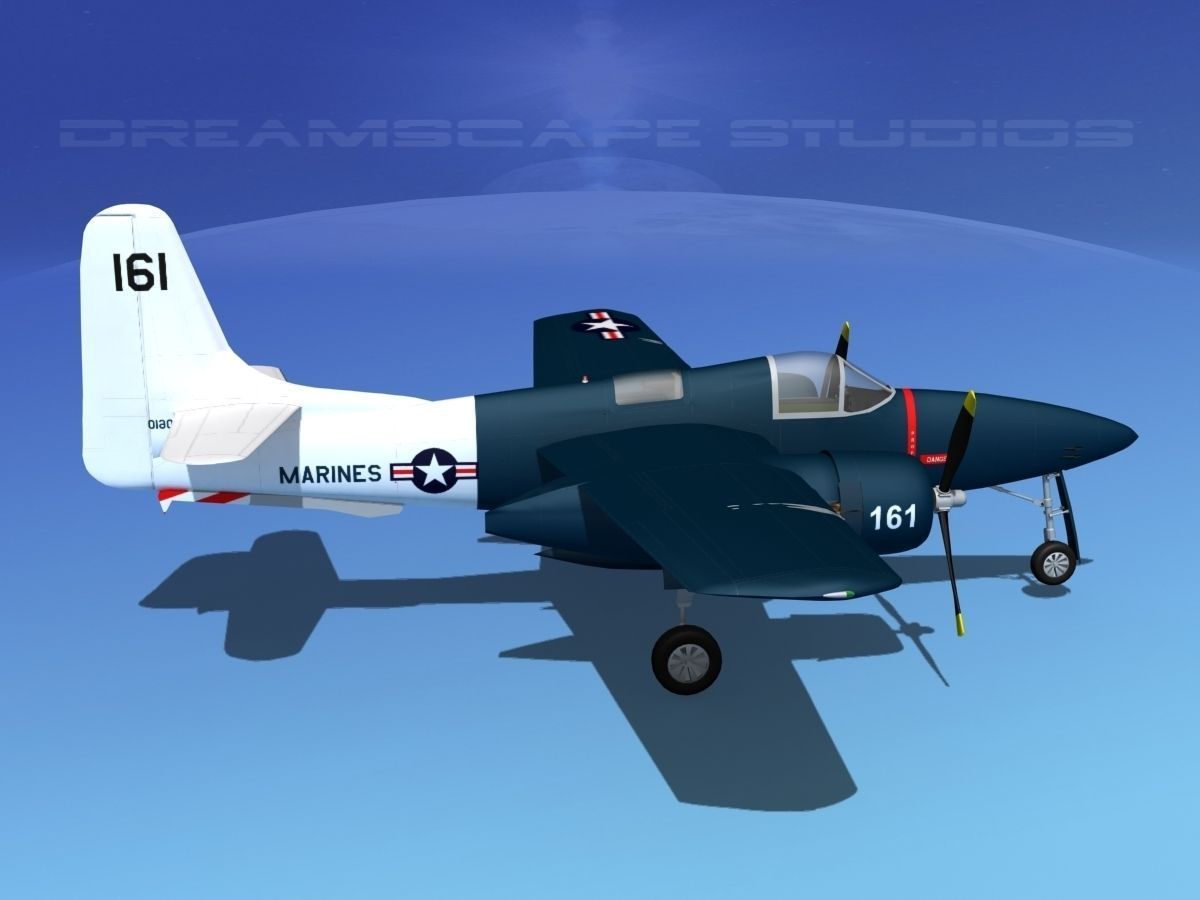 Grumman F7F Tigercat V10 3D model_2