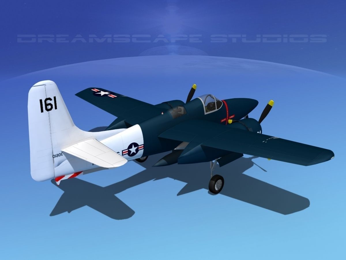 Grumman F7F Tigercat V10 3D model_4