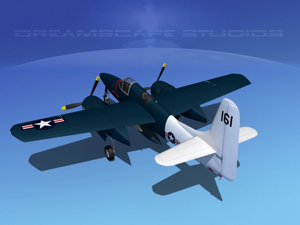 Grumman F7F Tigercat V10 3D model_6