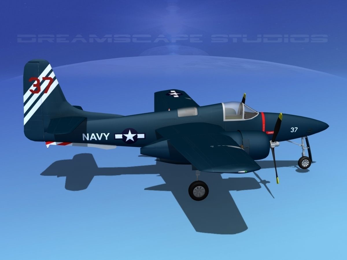 Grumman F7F Tigercat V11 3D model_4