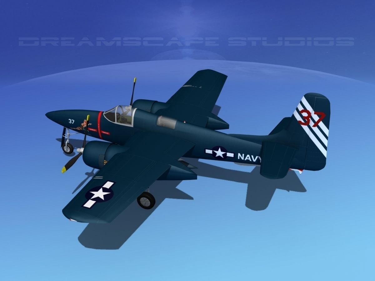 Grumman F7F Tigercat V11 3D model_9