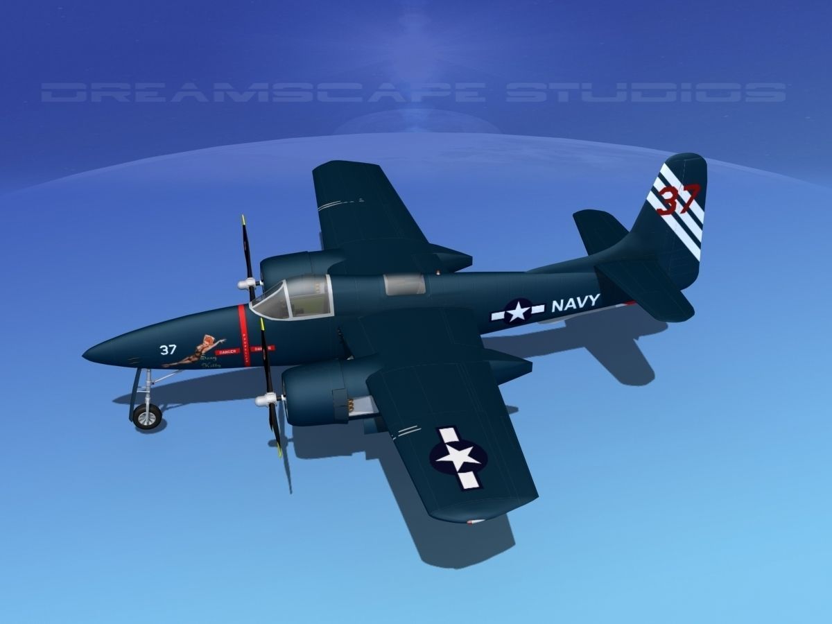Grumman F7F Tigercat V11 3D model_8