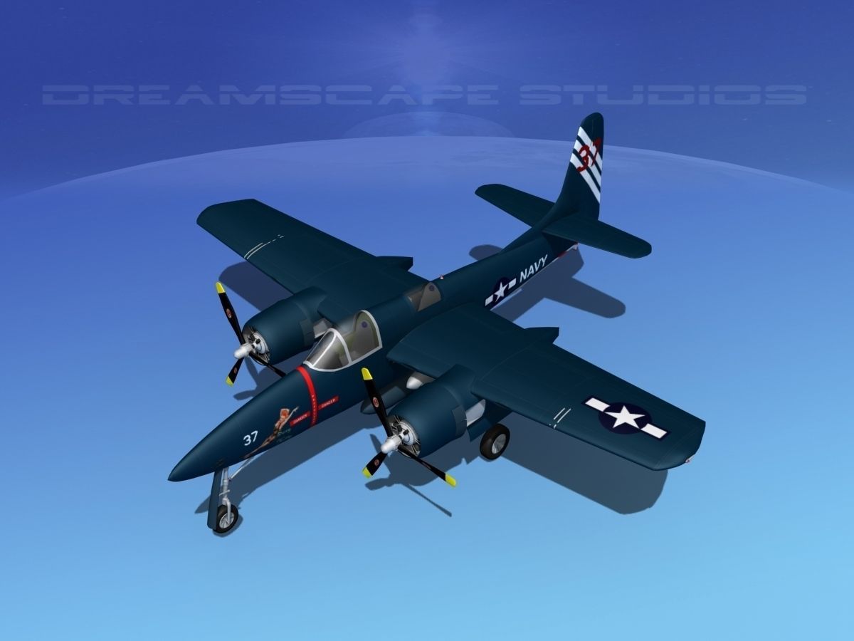Grumman F7F Tigercat V11 3D model_10