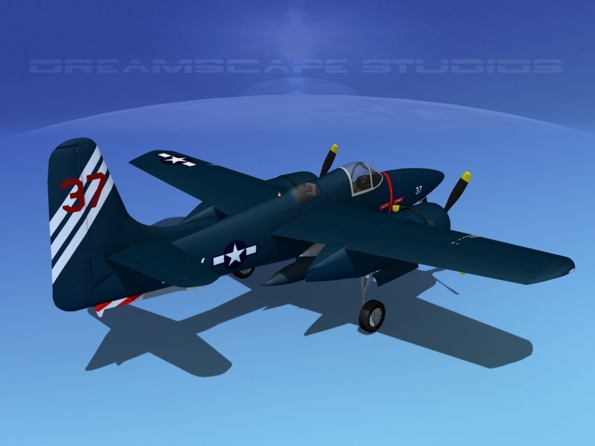 Grumman F7F Tigercat V11 3D model_5